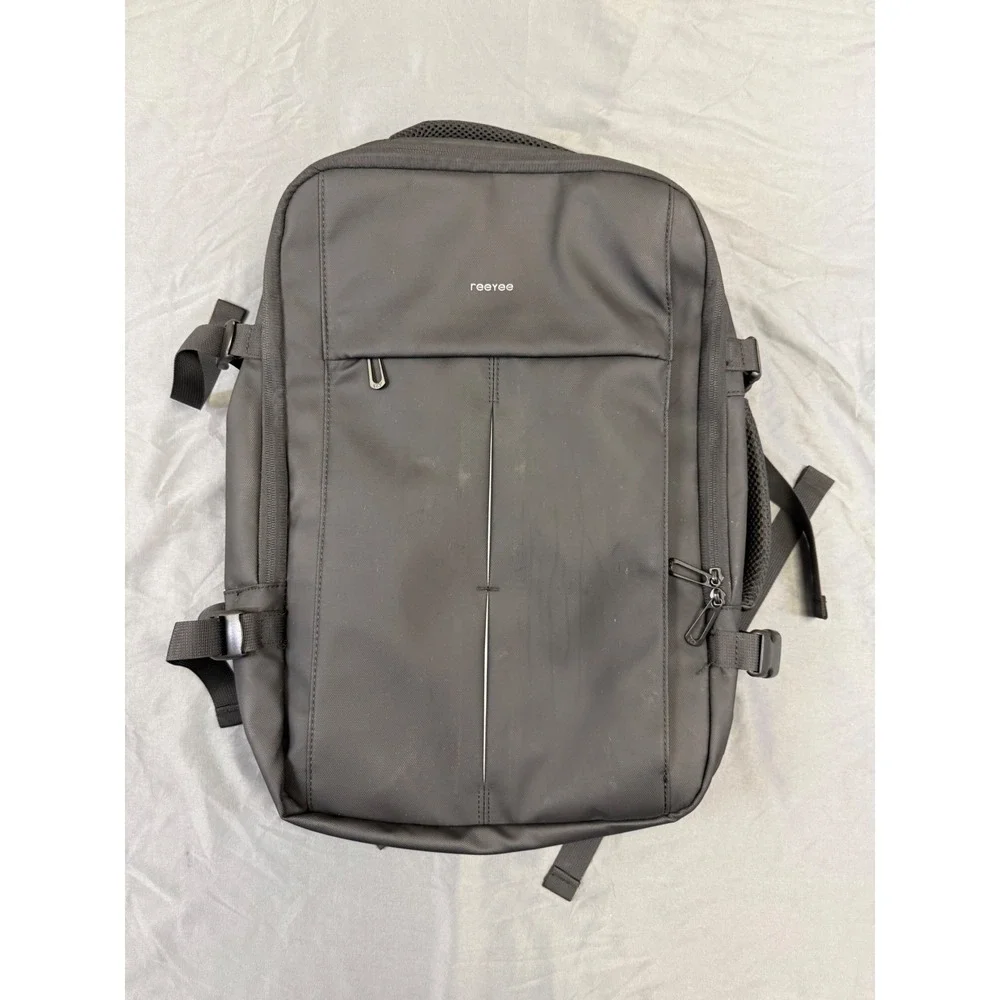 ReeYee Expandable 25L-40L Travel Backpack Black Laptop Bag Business Commute